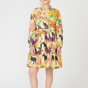 Delightful Safari Print J Crew Ratti Popover Dress